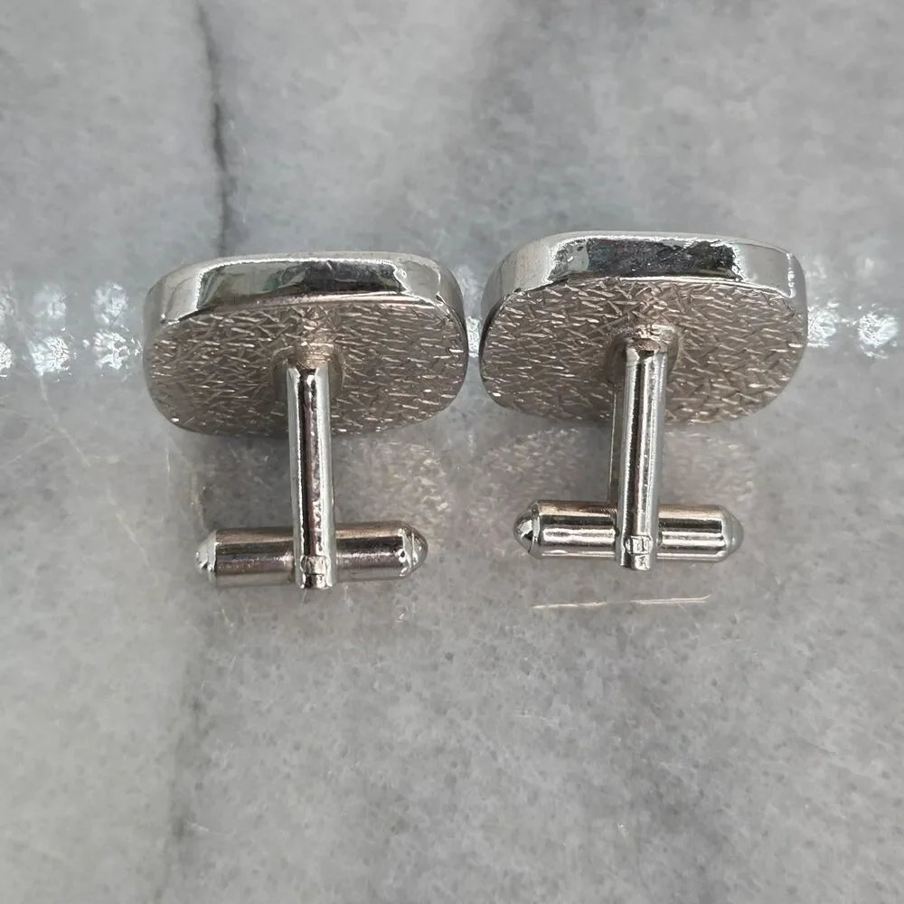 Pink Enamel Black Elephant Cufflinks Mens Silver Tone Bullet Back Dress Set